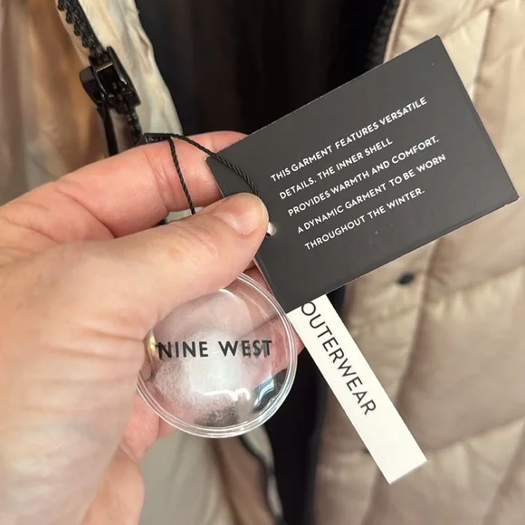 NWT L Nine West Duvet Puffer Coat Tan - Picture 14 of 16